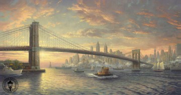 new york Painting - The Spirit of New York Thomas Kinkade